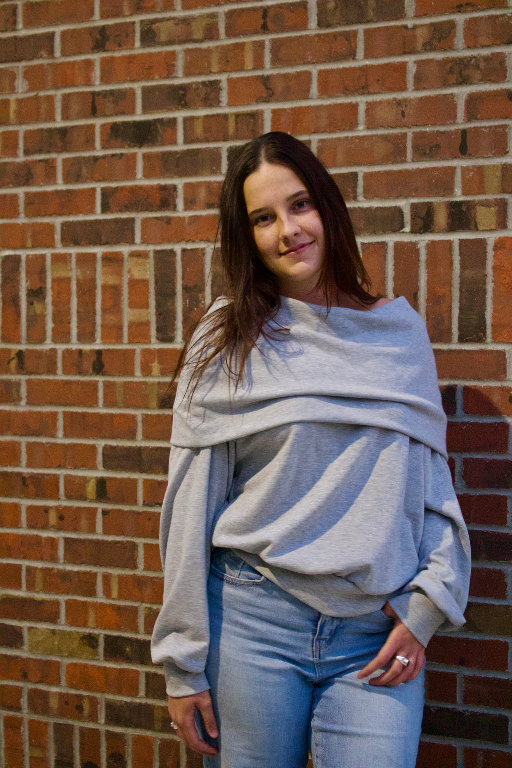 Silver Lining Off-Shoulder Sweatshirt