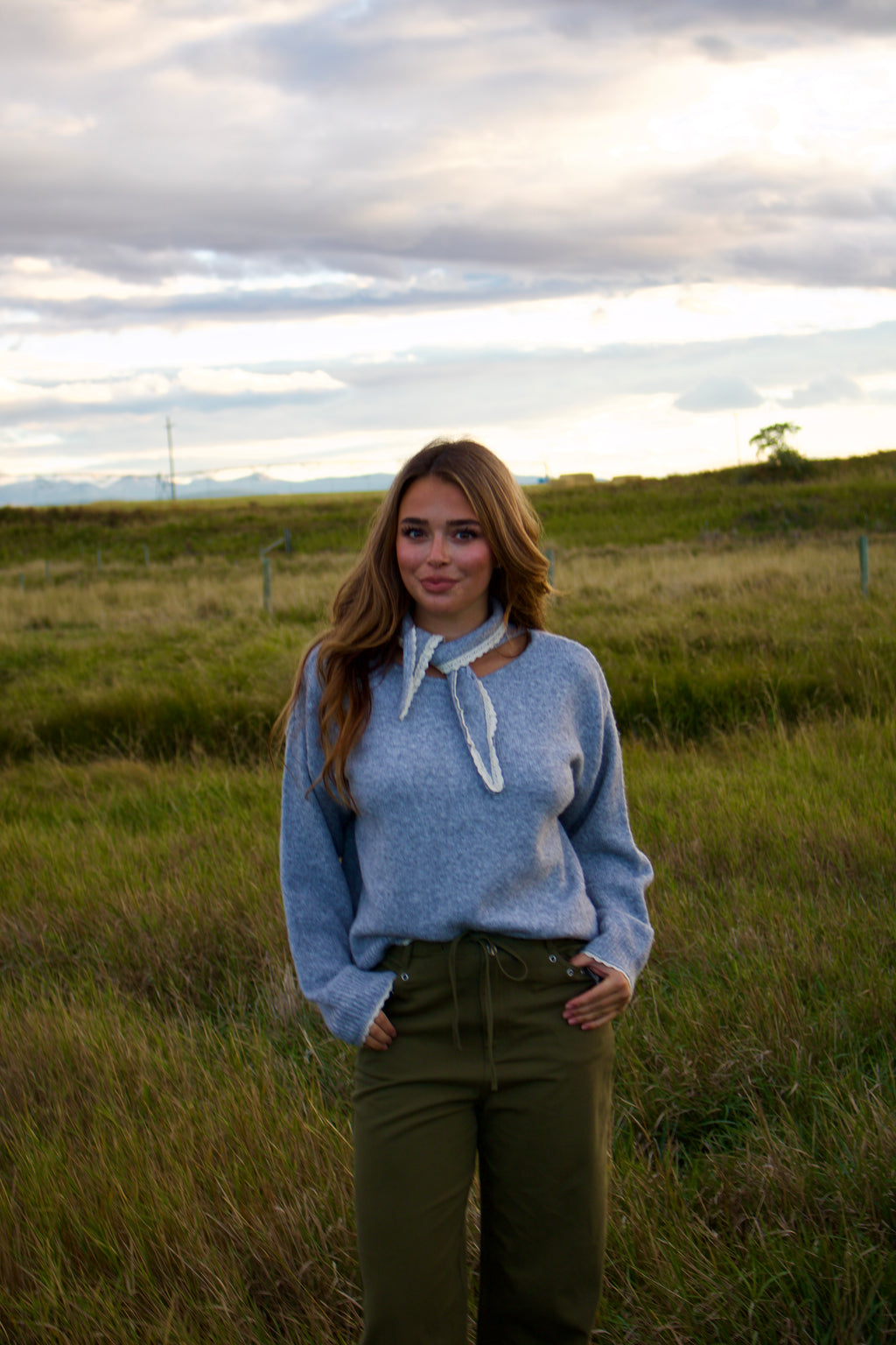 Scarf Neck Sweater