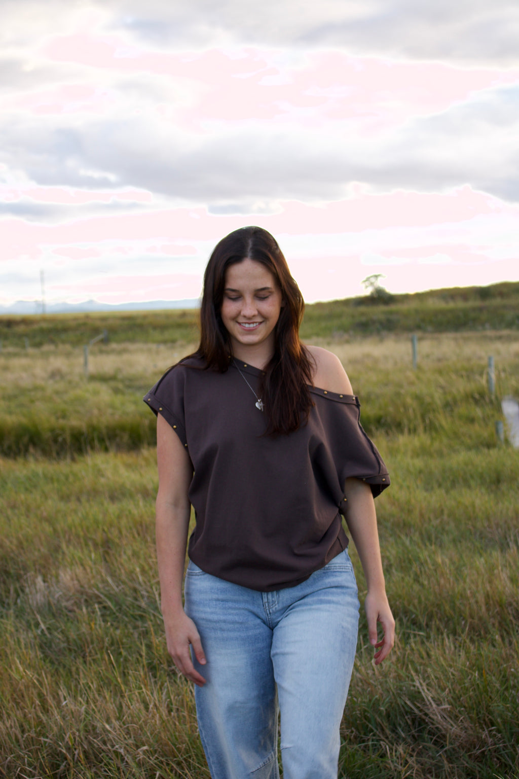 Chestnut Studded Tee