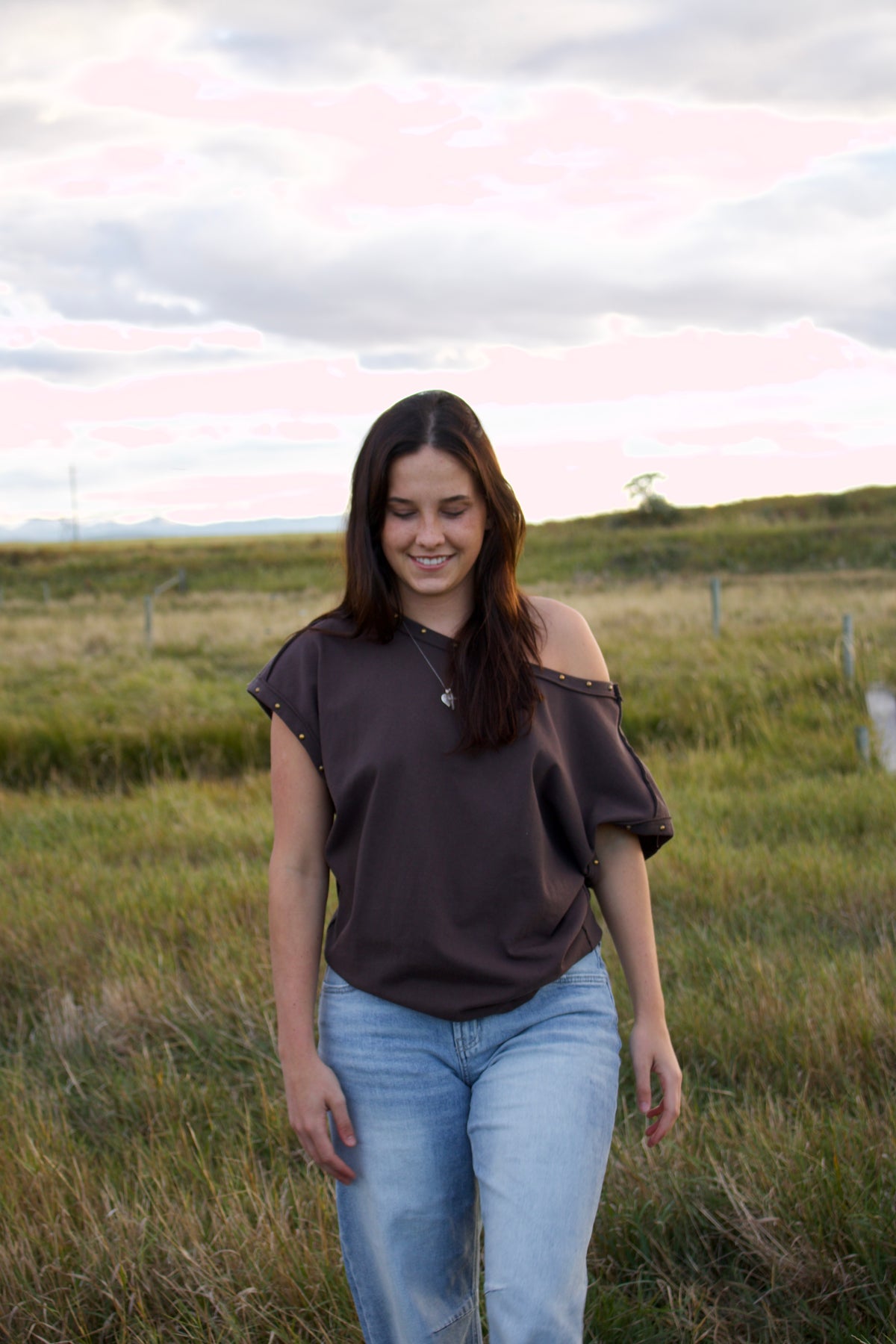Chestnut Studded Tee