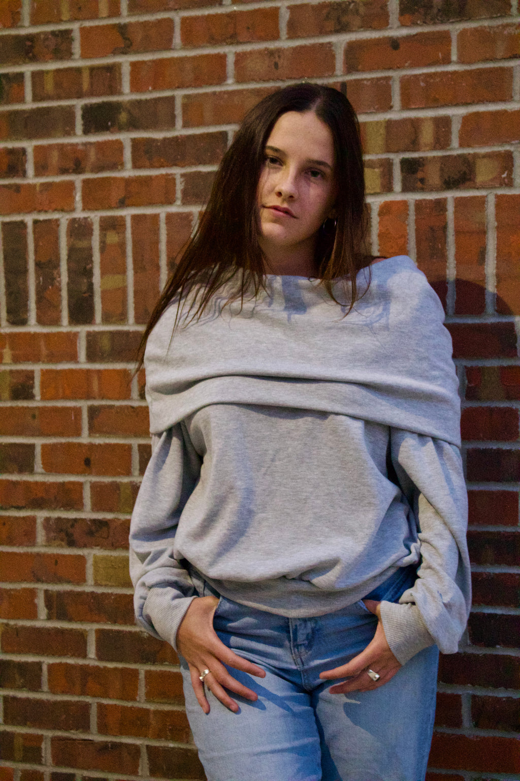 Silver Lining Off-Shoulder Sweatshirt