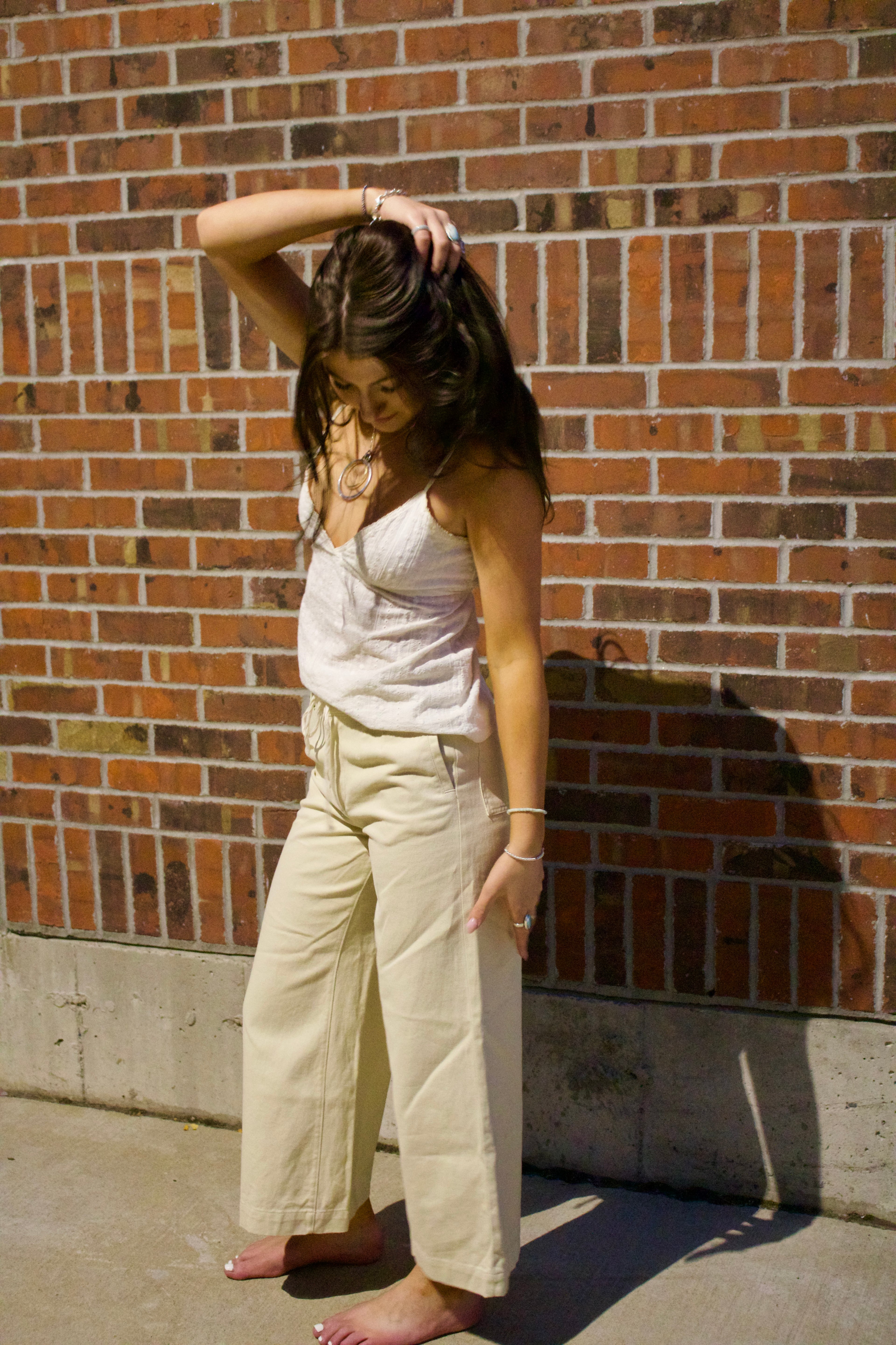 Sand Wide Leg Capri