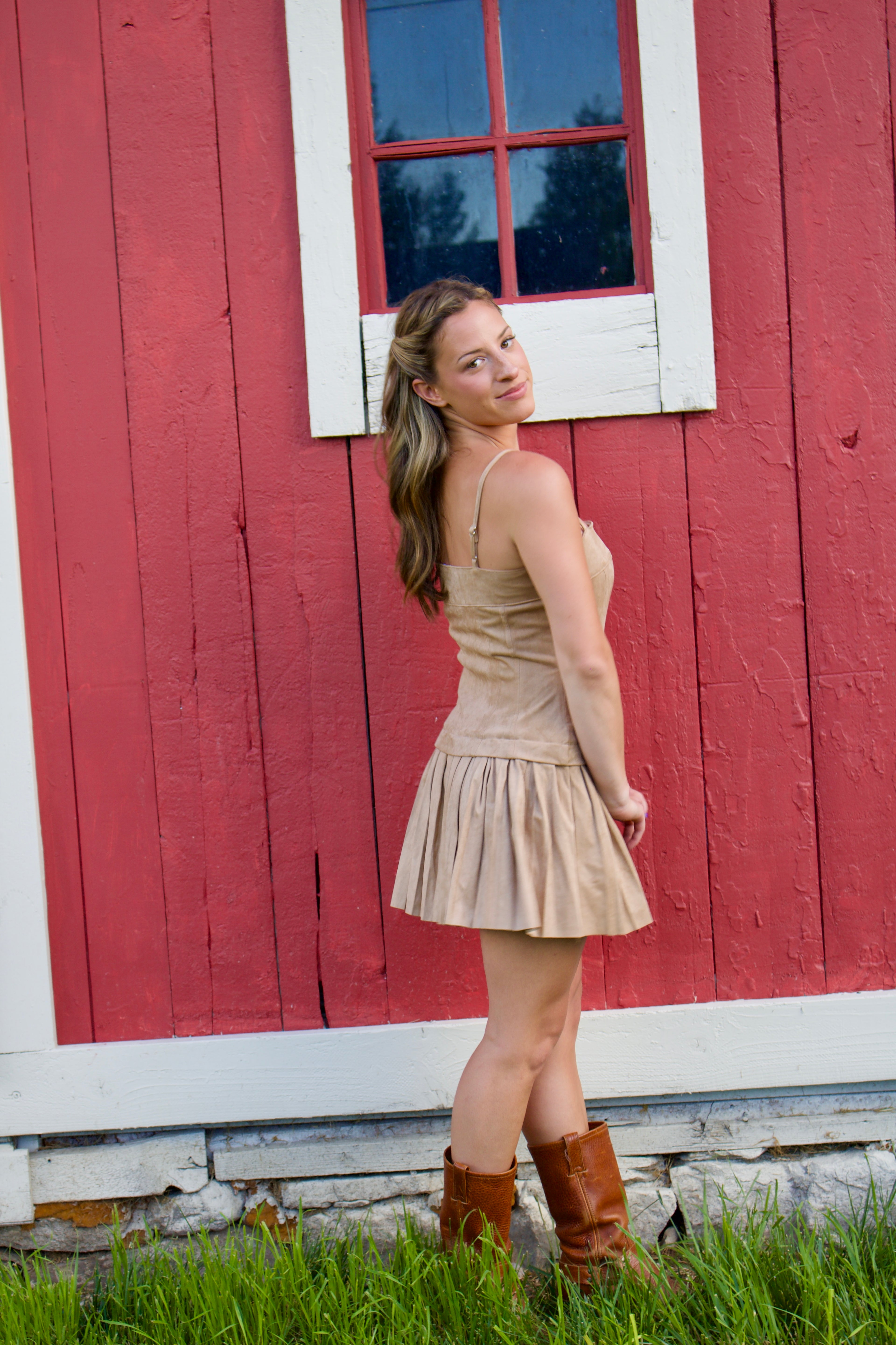 Preppy Suede Dress