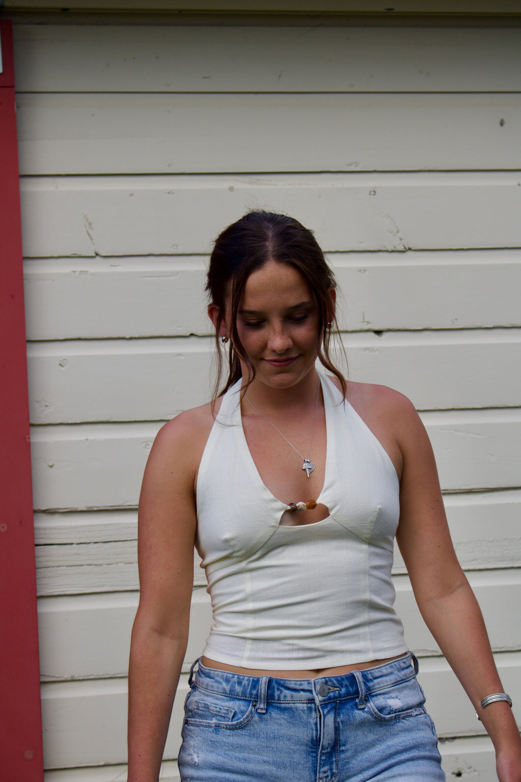 Stone Bead Halter Top
