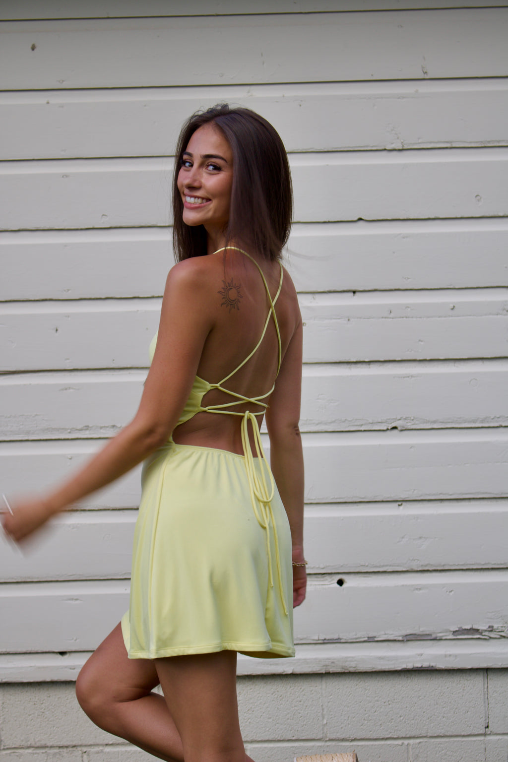 Sunshine Lace-Up Dress