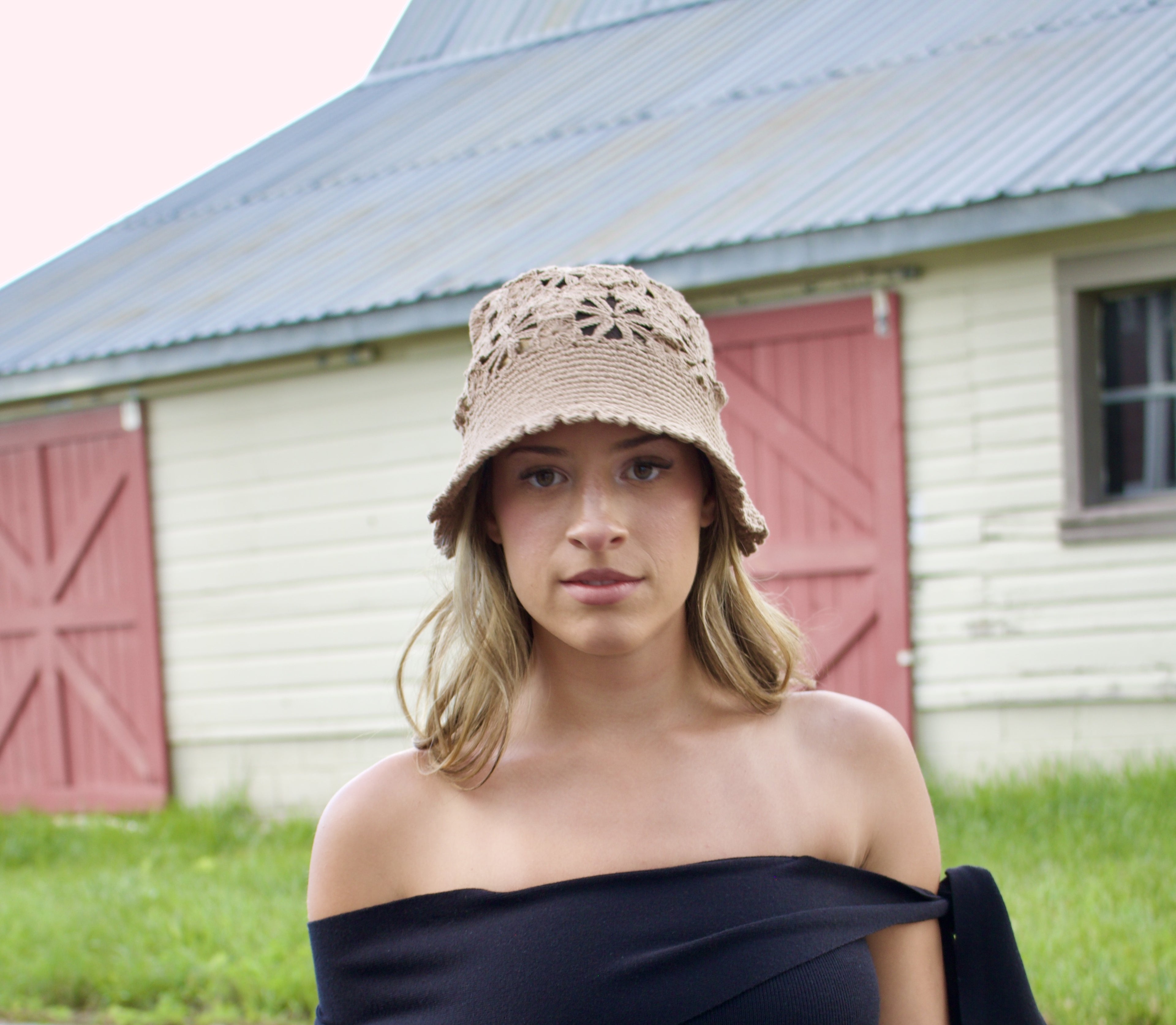 Floral Crochet Bucket Hat