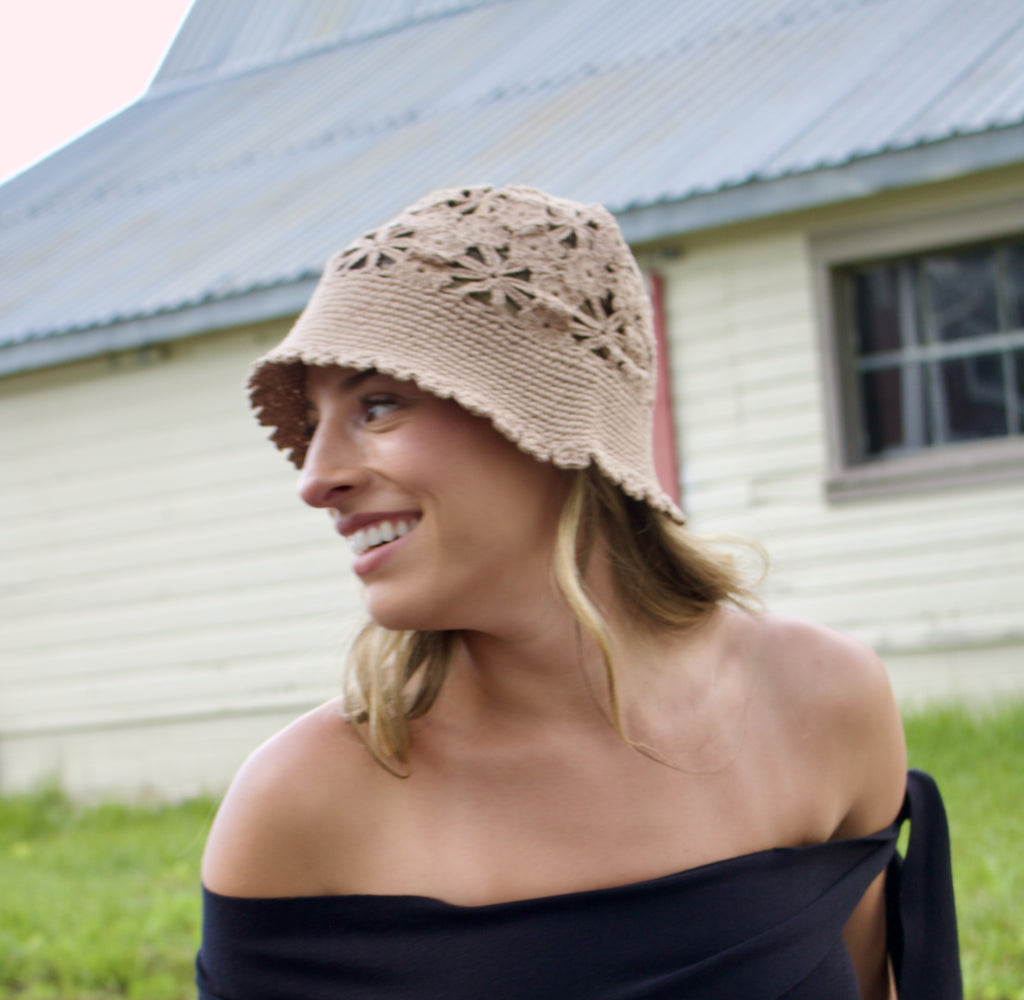 Floral Crochet Bucket Hat