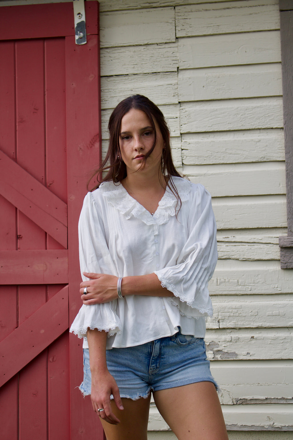 Lace Ruffle Blouse