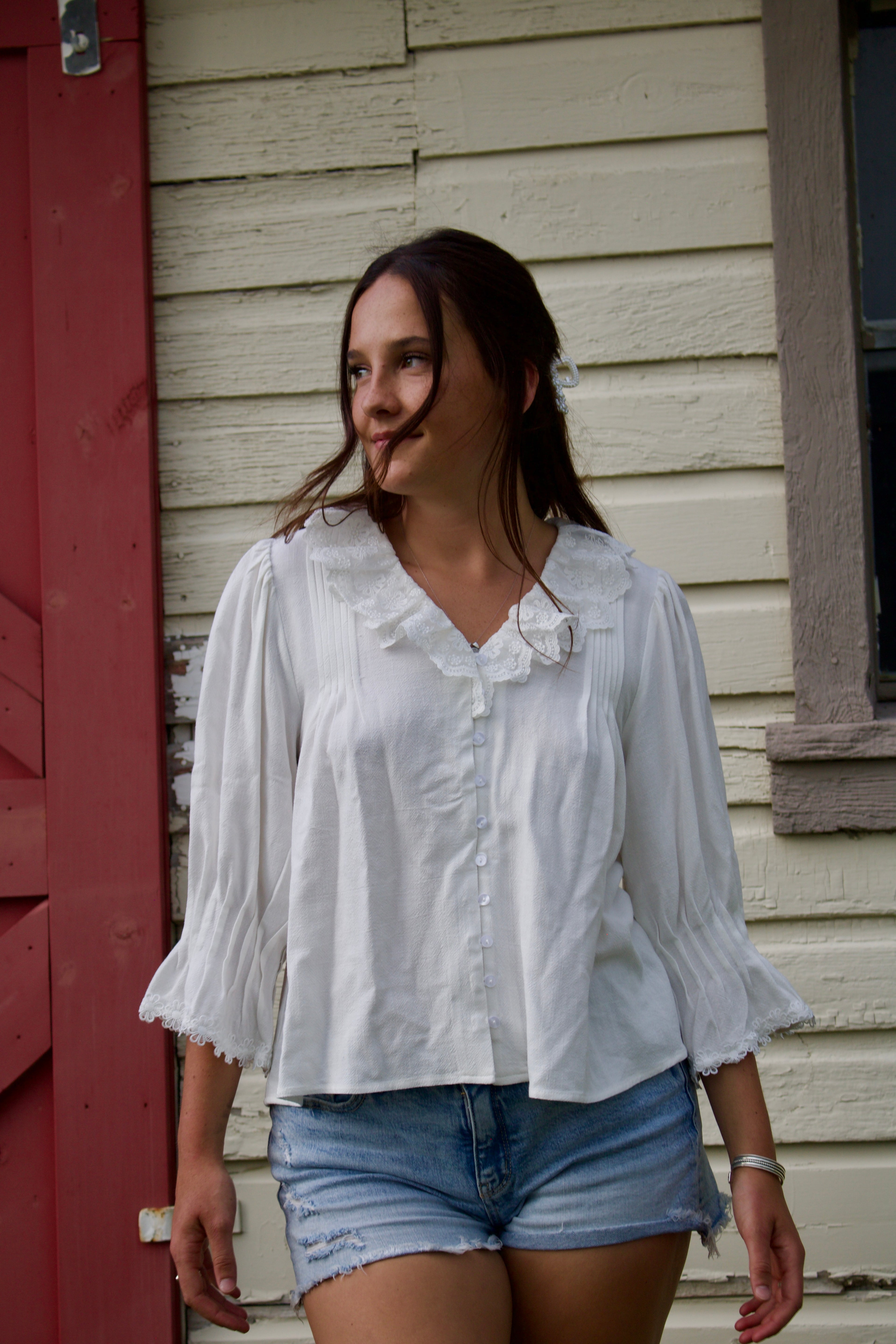 Lace Ruffle Blouse