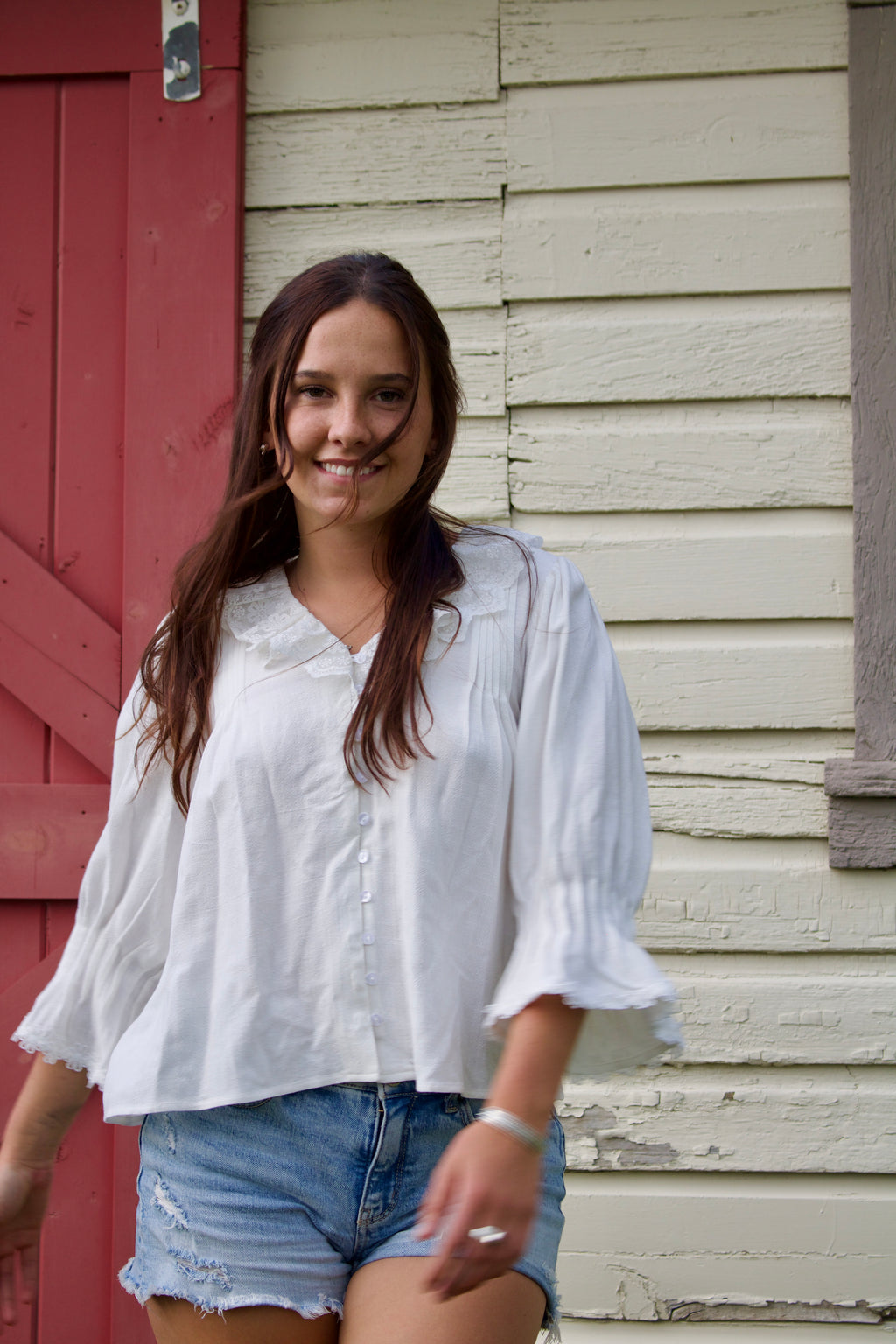 Lace Ruffle Blouse