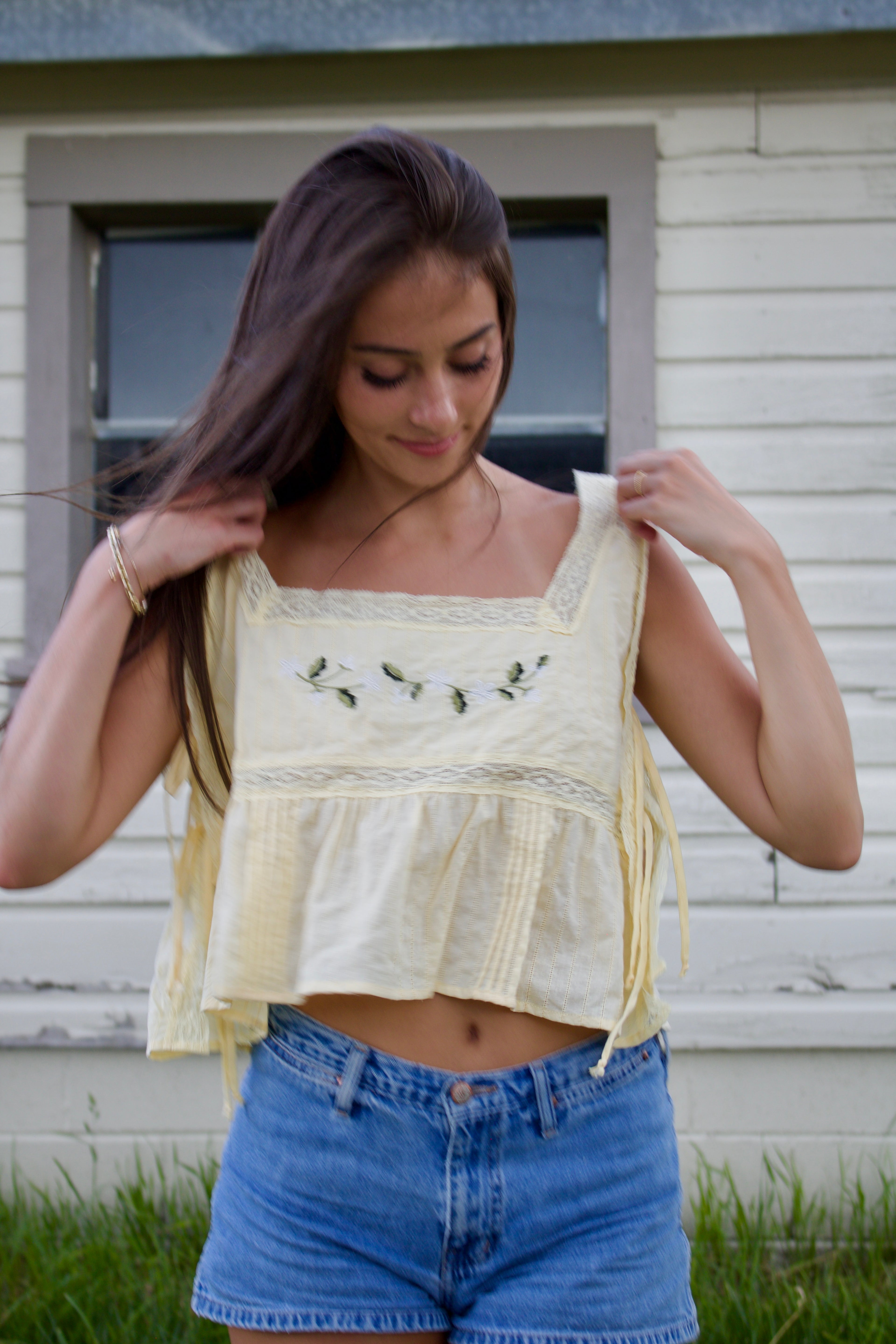 Daisy Embroidered Top