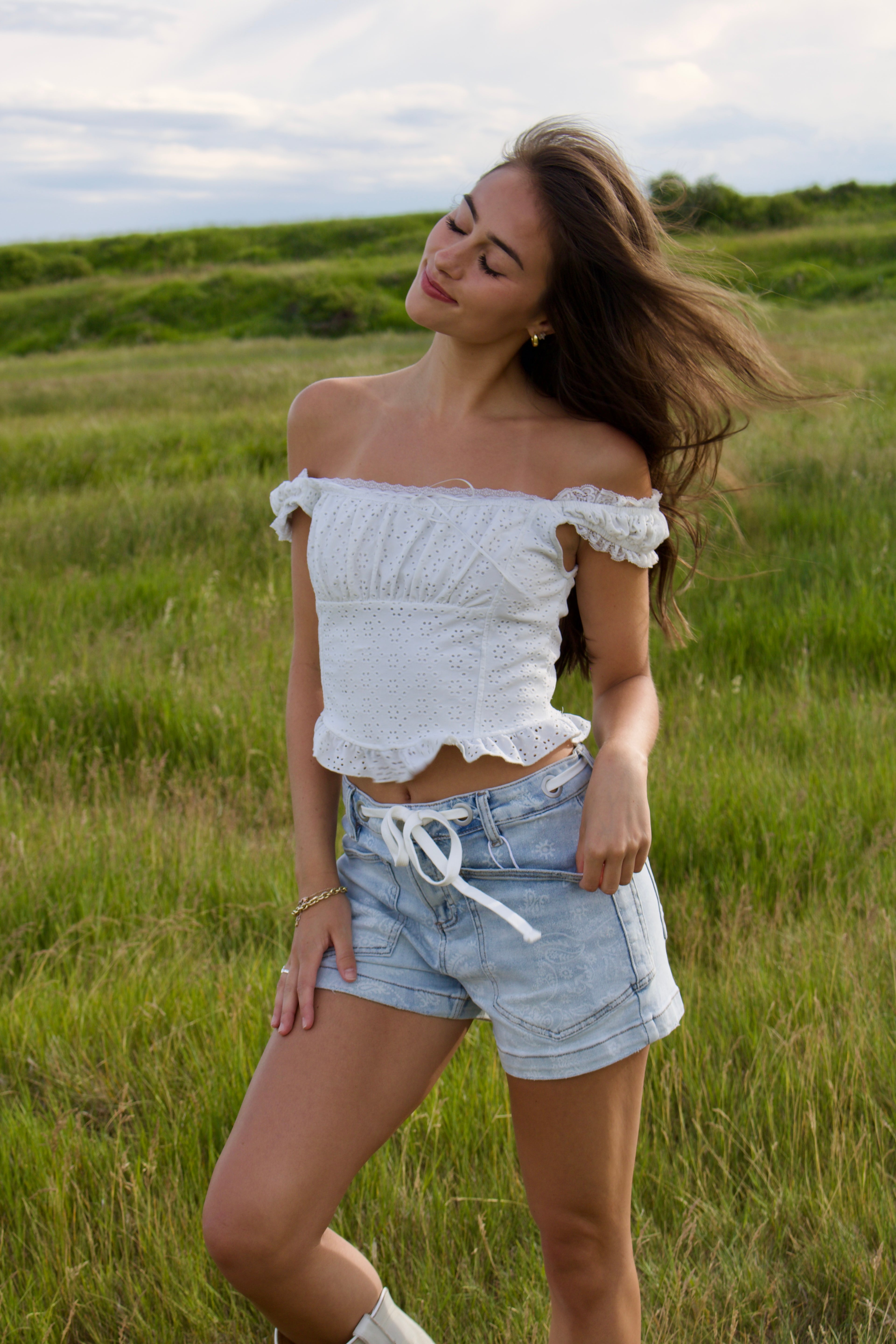 Paisley Denim Short