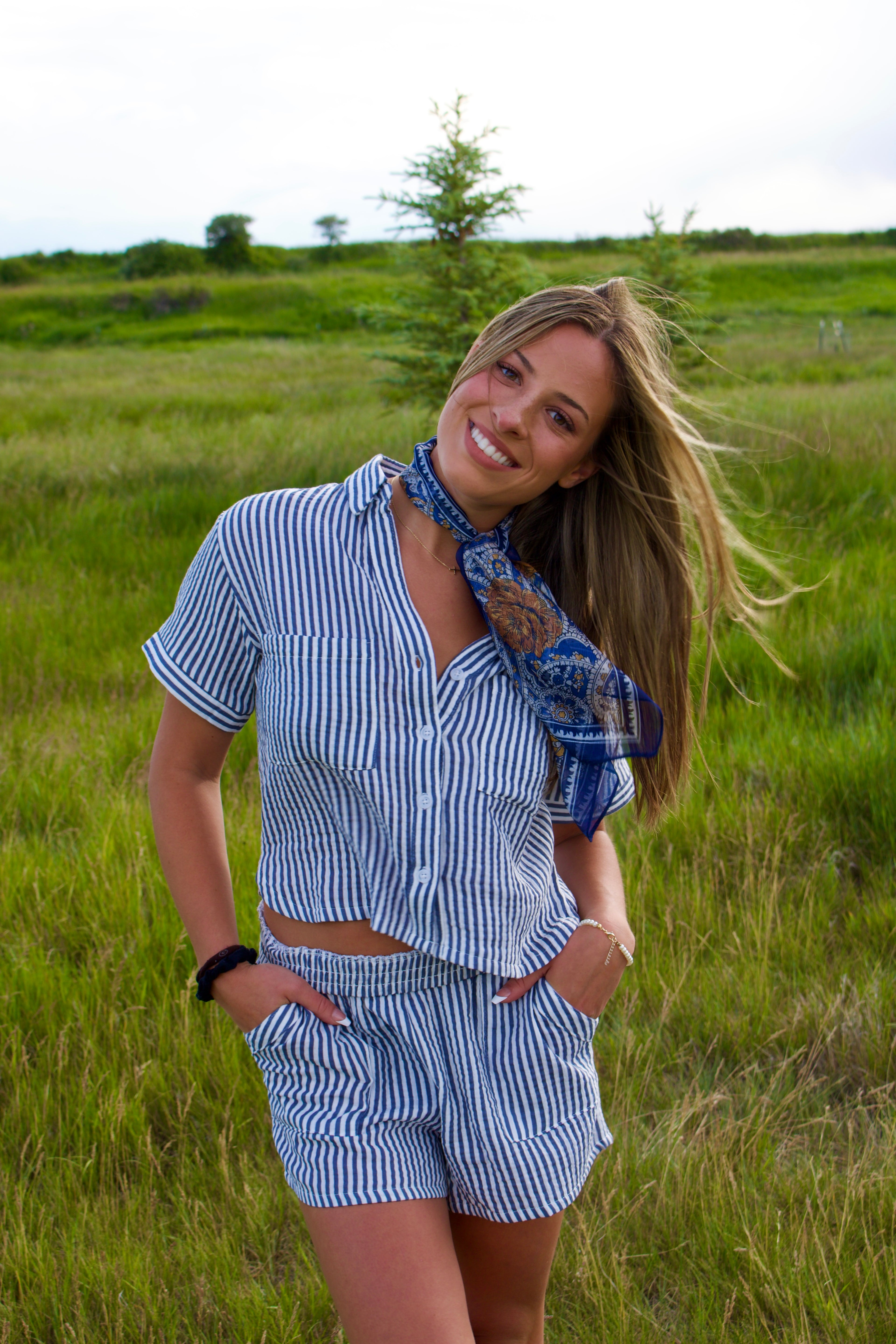 Navy Stripe Set