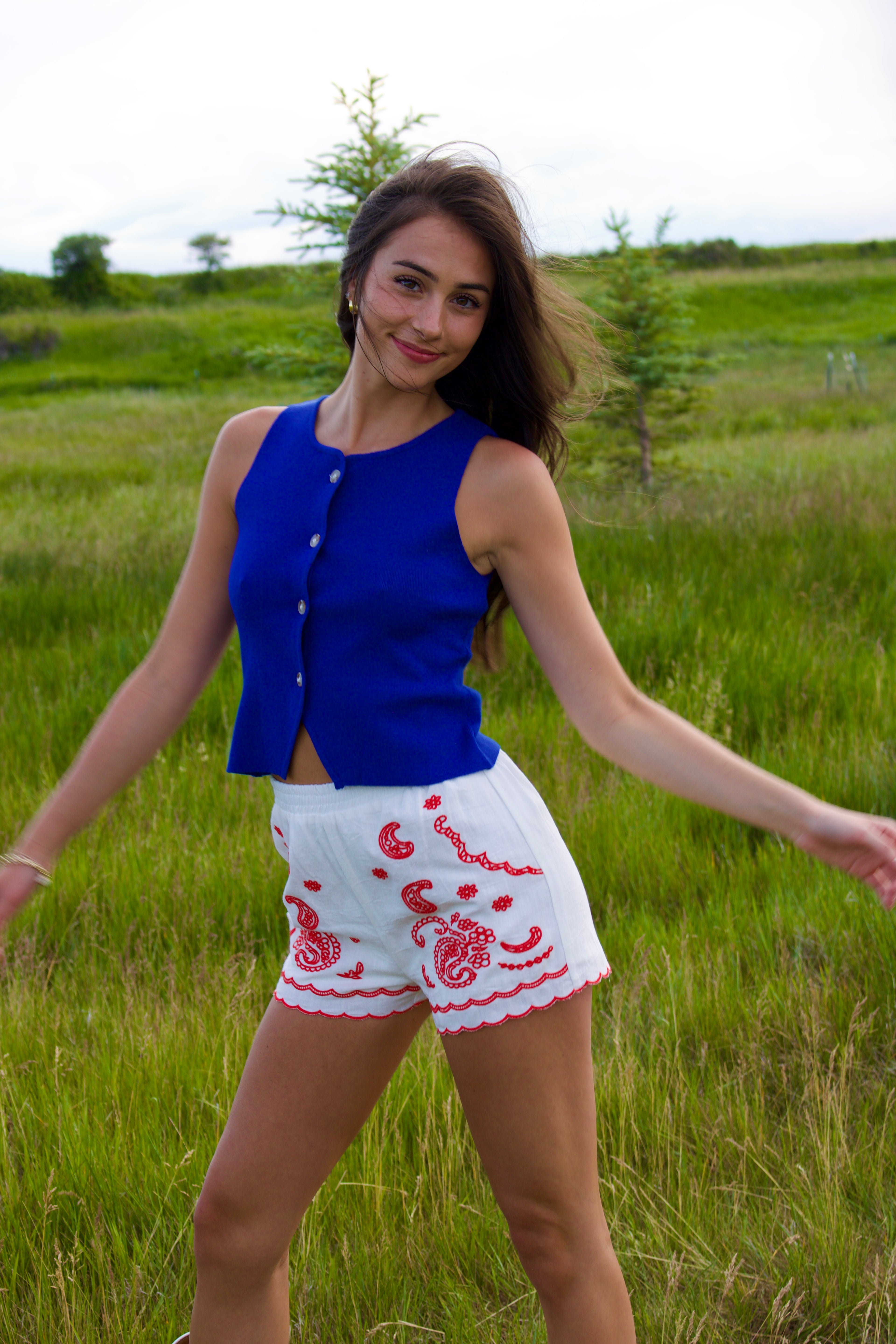 Scalloped Bandana Shorts