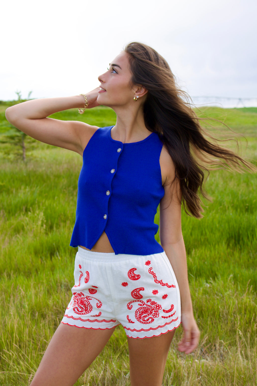 Scalloped Bandana Shorts