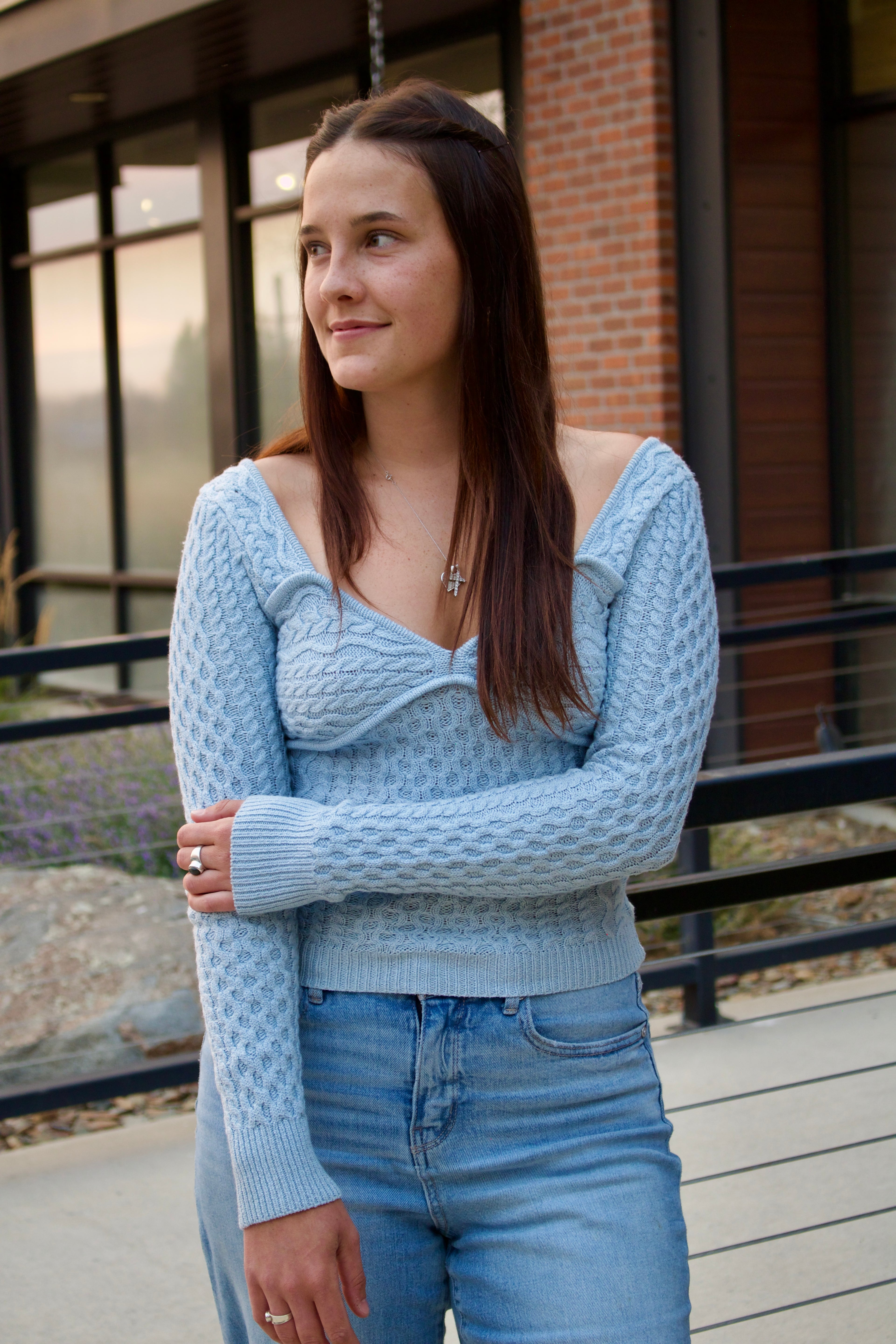 Baby Blue Cable Knit