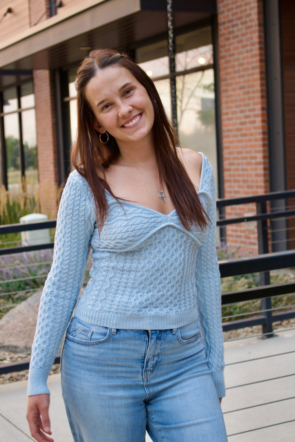 Baby Blue Cable Knit