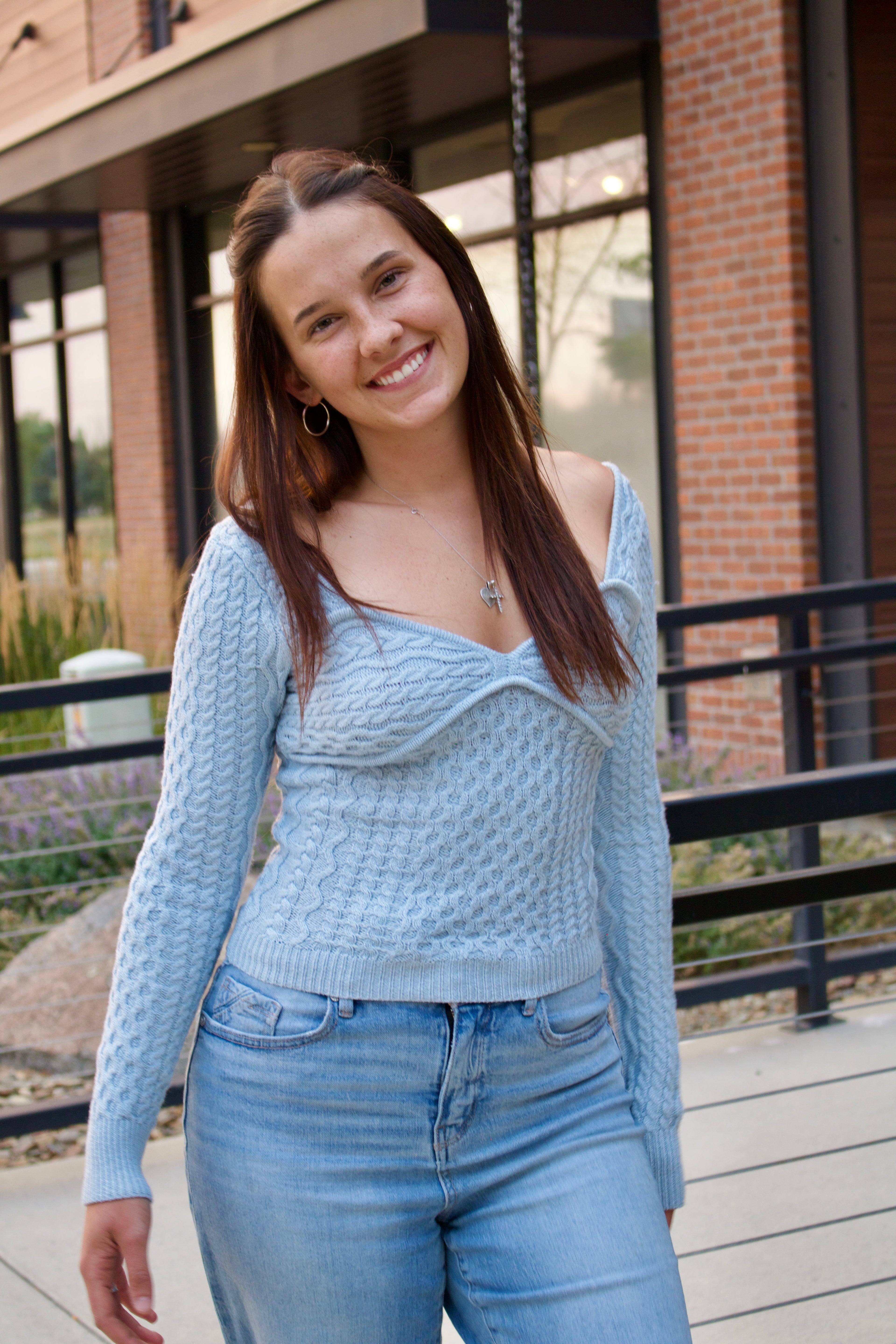 Baby Blue Cable Knit