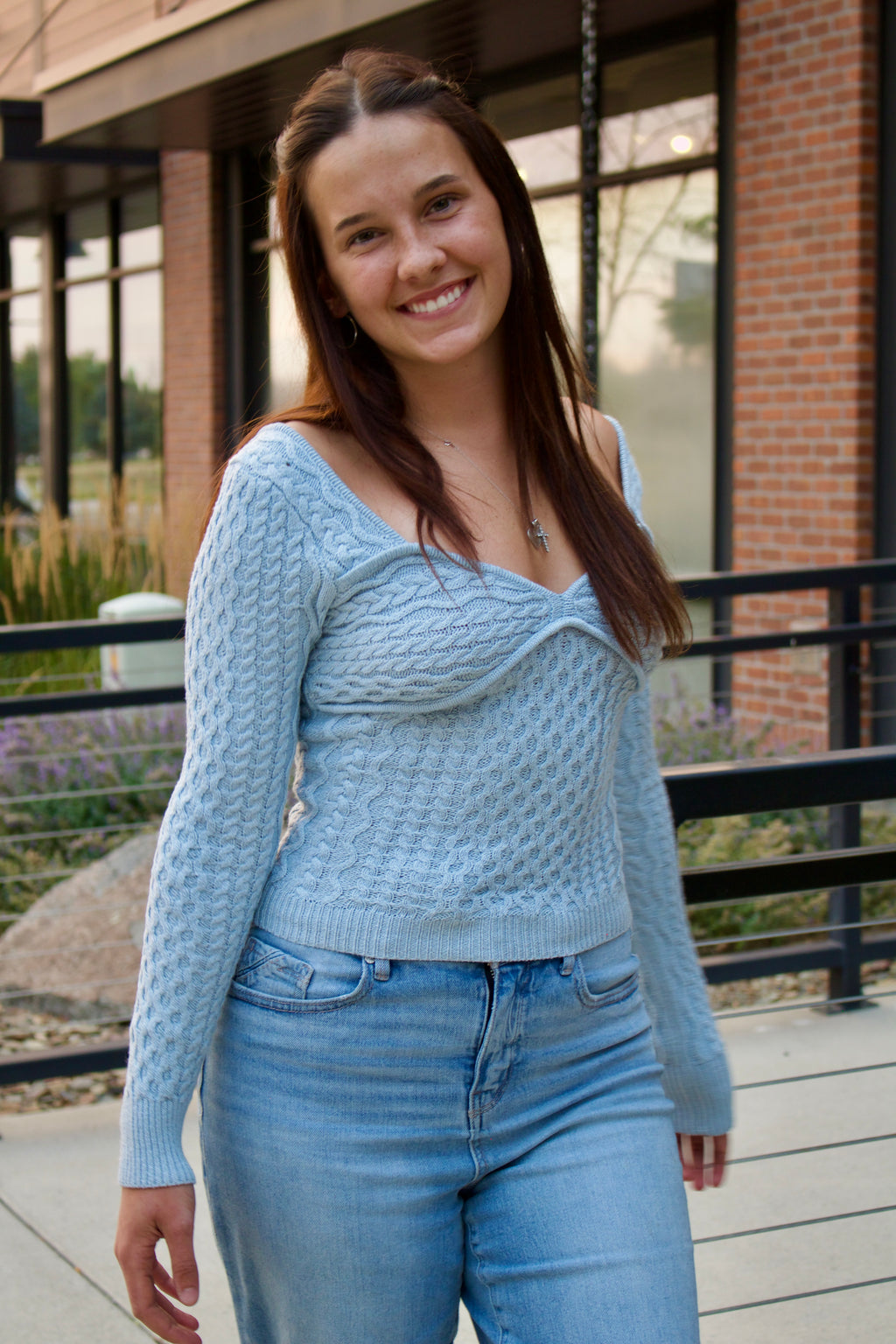 Baby Blue Cable Knit
