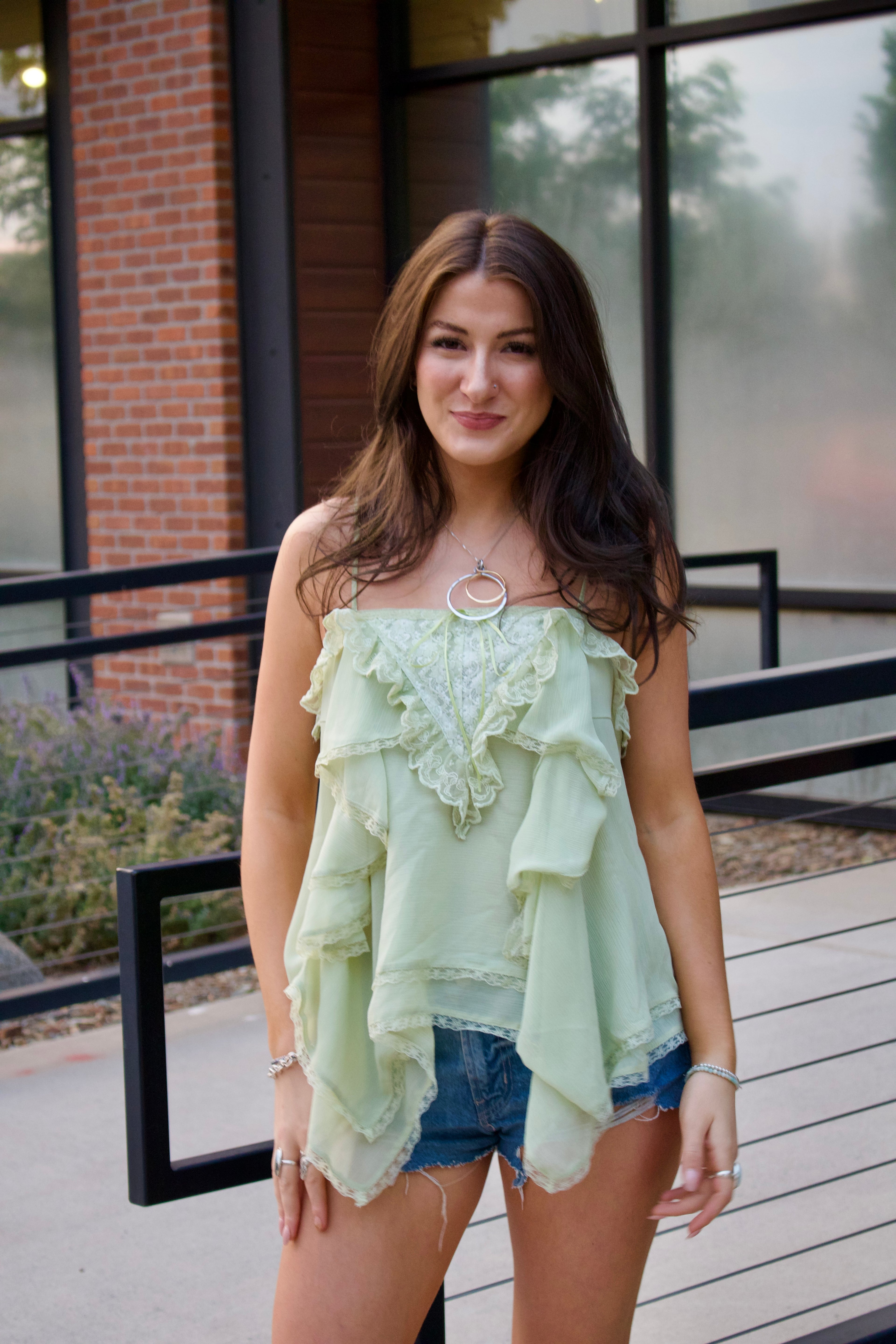 Green Garden Lace Tank