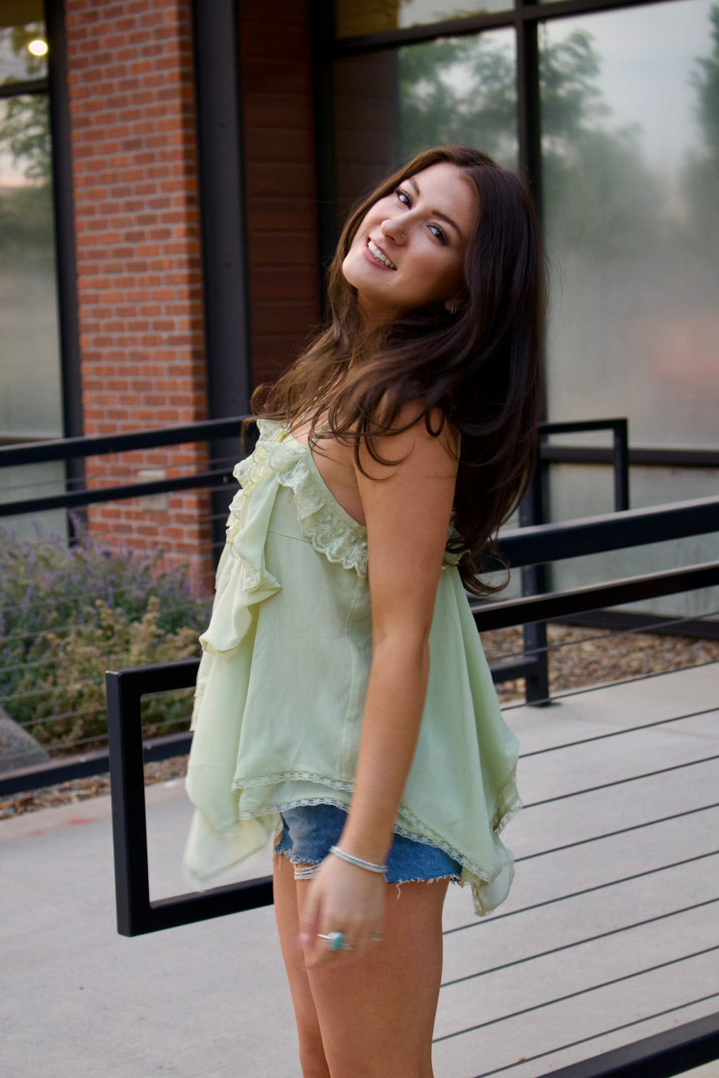 Green Garden Lace Tank