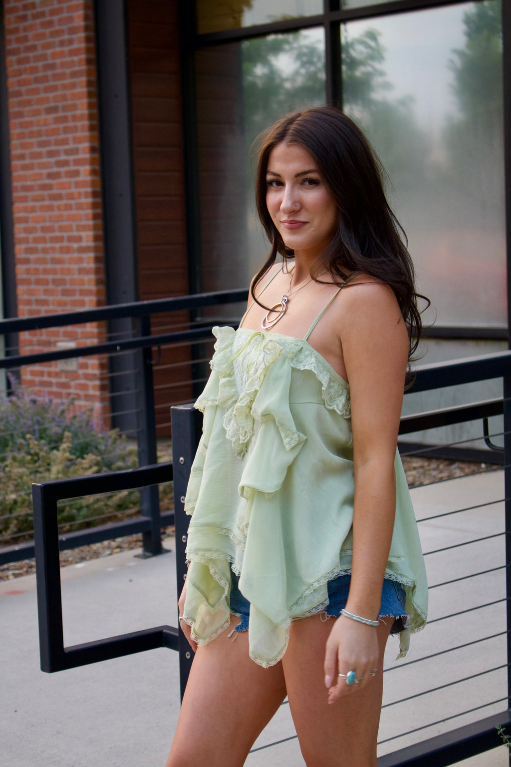 Green Garden Lace Tank