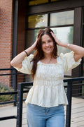 Puff Sleeve Smock Top