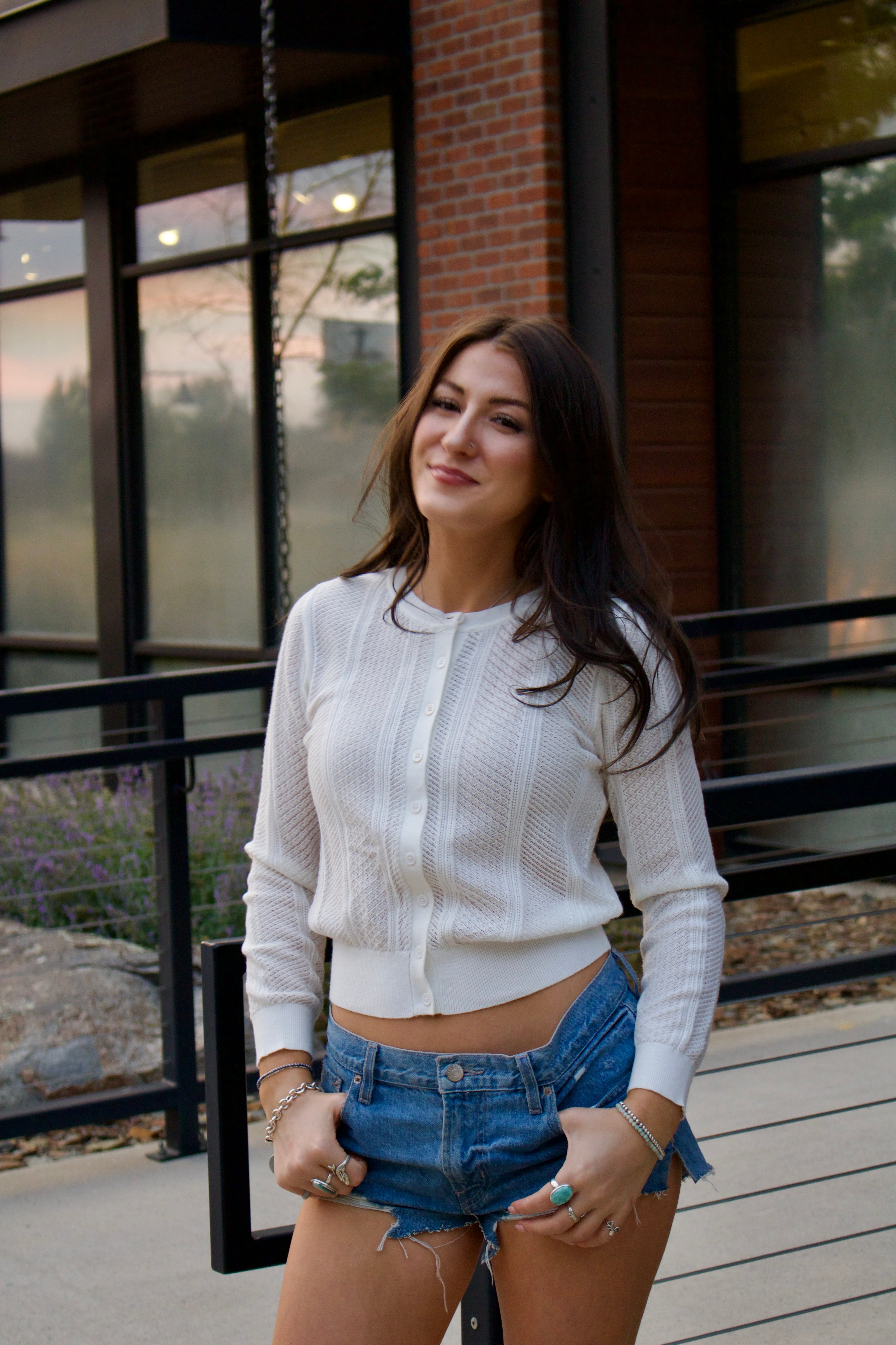 White Crochet Cardigan
